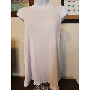 J + B Womens S White Tank Top Sleeveless Casual Solid Classic Tee Size Small